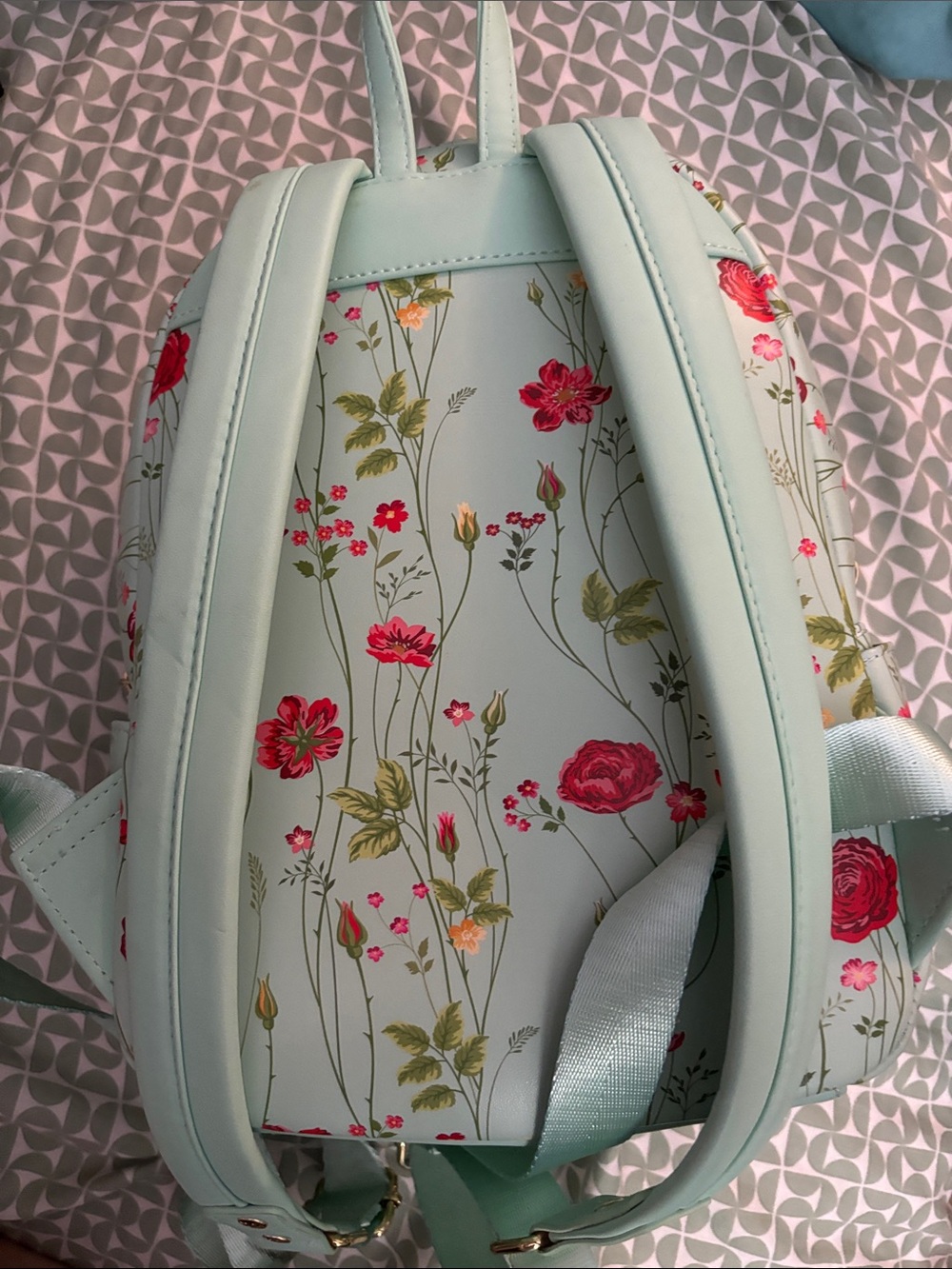 Disney Tinker Bell Floral Mini Backpack - READ DESC *BROKEN /BUSTED TOP ZIPPER* - Picture 7 of 16